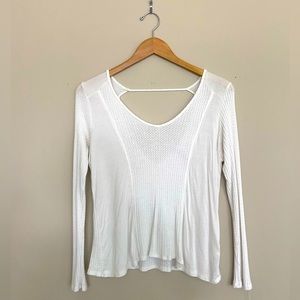 Francesca’s white waffle long sleeve! Size S.